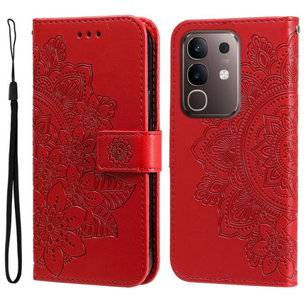 Seven-petal Flowers Embossing Leather Phone Case, For vivo V50 Lite 4G / 5G, For vivo Y39 5G / Y300i, For vivo Y29s 5G / Y04 4G, For vivo Y29 4G