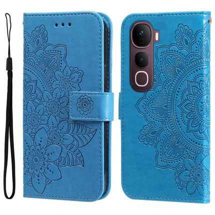 Seven-petal Flowers Embossing Leather Phone Case, For vivo Y31 5G 2025, For vivo Y400 5G, For vivo V60 5G Global, For vivo Y400 Pro 5G / V40e / iQOO Z9s