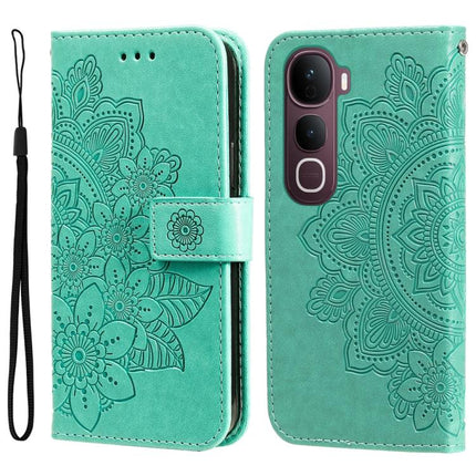 Seven-petal Flowers Embossing Leather Phone Case, For vivo Y31 5G 2025, For vivo Y400 5G, For vivo V60 5G Global, For vivo Y400 Pro 5G / V40e / iQOO Z9s