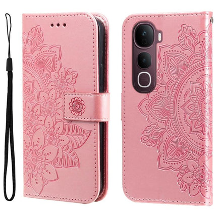 Seven-petal Flowers Embossing Leather Phone Case, For vivo Y31 5G 2025, For vivo Y400 5G, For vivo V60 5G Global, For vivo Y400 Pro 5G / V40e / iQOO Z9s