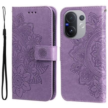 Seven-petal Flowers Embossing Leather Phone Case, For vivo Y31 5G 2025, For vivo Y400 5G, For vivo V60 5G Global, For vivo Y400 Pro 5G / V40e / iQOO Z9s