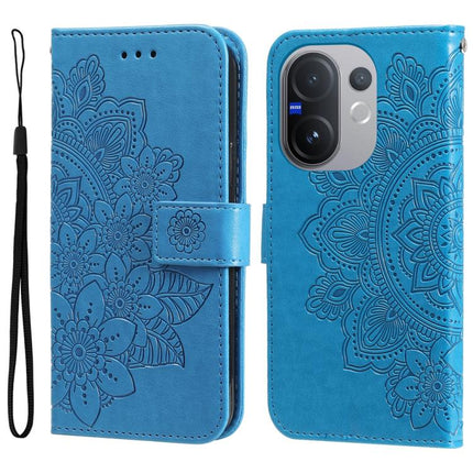 Seven-petal Flowers Embossing Leather Phone Case, For vivo Y31 5G 2025, For vivo Y400 5G, For vivo V60 5G Global, For vivo Y400 Pro 5G / V40e / iQOO Z9s