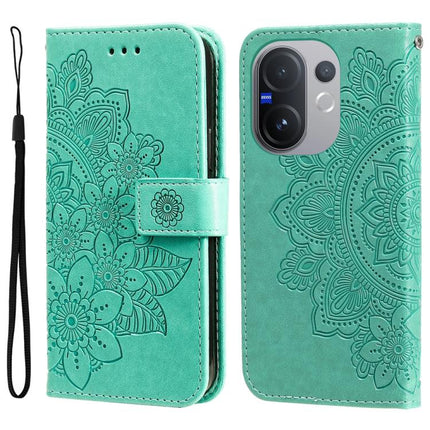 Seven-petal Flowers Embossing Leather Phone Case, For vivo Y31 5G 2025, For vivo Y400 5G, For vivo V60 5G Global, For vivo Y400 Pro 5G / V40e / iQOO Z9s