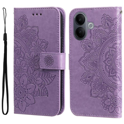 Seven-petal Flowers Embossing Leather Phone Case, For vivo Y500 Pro 5G, For vivo X300 Pro, For vivo X300, For vivo V60 Lite 4G / 5G
