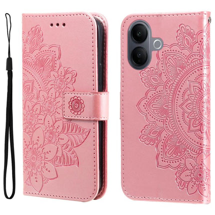 Seven-petal Flowers Embossing Leather Phone Case, For vivo Y500 Pro 5G, For vivo X300 Pro, For vivo X300, For vivo V60 Lite 4G / 5G