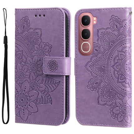 Seven-petal Flowers Embossing Leather Phone Case, For vivo Y31 5G 2025, For vivo Y400 5G, For vivo V60 5G Global, For vivo Y400 Pro 5G / V40e / iQOO Z9s