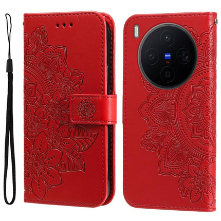 Seven-petal Flowers Embossing Leather Phone Case, For vivo Y500 Pro 5G, For vivo X300 Pro, For vivo X300, For vivo V60 Lite 4G / 5G