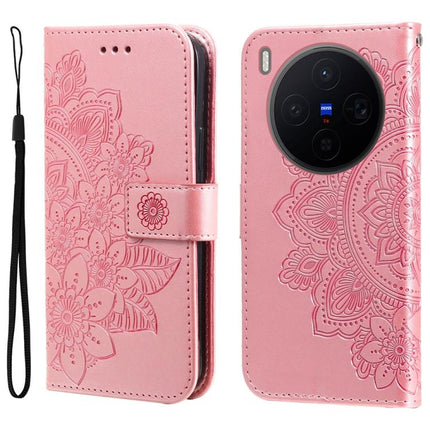 Seven-petal Flowers Embossing Leather Phone Case, For vivo Y500 Pro 5G, For vivo X300 Pro, For vivo X300, For vivo V60 Lite 4G / 5G