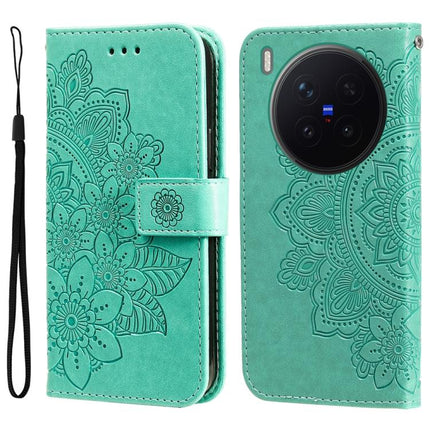 Seven-petal Flowers Embossing Leather Phone Case, For vivo Y500 Pro 5G, For vivo X300 Pro, For vivo X300, For vivo V60 Lite 4G / 5G