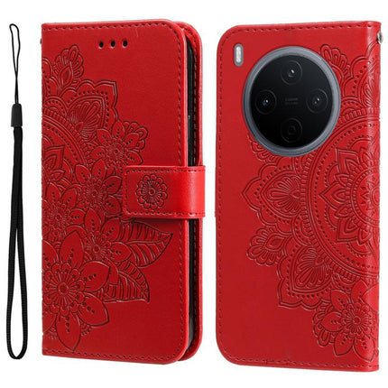 Seven-petal Flowers Embossing Leather Phone Case, For vivo Y500 Pro 5G, For vivo X300 Pro, For vivo X300, For vivo V60 Lite 4G / 5G