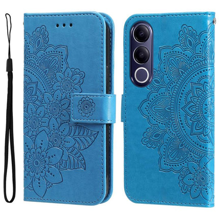 Seven-petal Flowers Embossing Leather Phone Case, For vivo Y600 Pro 5G, For vivo Y21 5G 2026 / vivo Y05 4G, For vivo V70 FE 5G, For vivo S50 5G / V70 5G