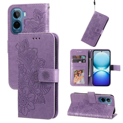 Seven-petal Flowers Embossing Leather Phone Case, For vivo Y600 Pro 5G, For vivo Y21 5G 2026 / vivo Y05 4G, For vivo V70 FE 5G, For vivo S50 5G / V70 5G