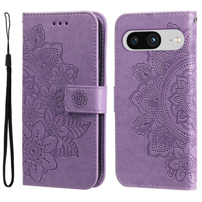Seven-petal Flowers Embossing Leather Phone Case, For Google Pixel 8, For Google Pixel 7a, For Google Pixel 7 Pro, For Google Pixel  7