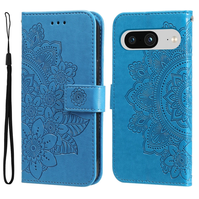 Seven-petal Flowers Embossing Leather Phone Case, For Google Pixel 8, For Google Pixel 7a, For Google Pixel 7 Pro, For Google Pixel  7