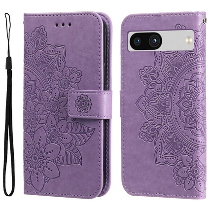 Seven-petal Flowers Embossing Leather Phone Case, For Google Pixel 8, For Google Pixel 7a, For Google Pixel 7 Pro, For Google Pixel  7