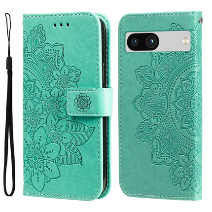Seven-petal Flowers Embossing Leather Phone Case, For Google Pixel 8, For Google Pixel 7a, For Google Pixel 7 Pro, For Google Pixel  7