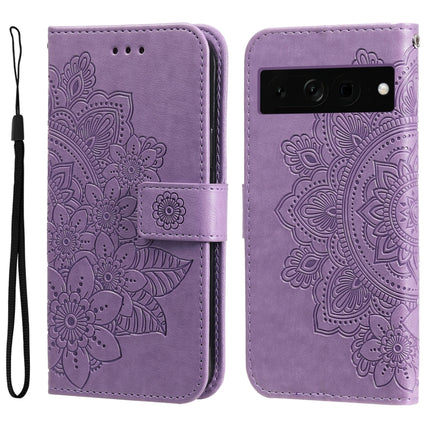 Seven-petal Flowers Embossing Leather Phone Case, For Google Pixel 8, For Google Pixel 7a, For Google Pixel 7 Pro, For Google Pixel  7