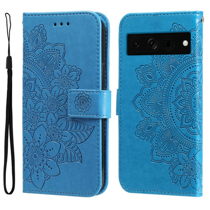 Seven-petal Flowers Embossing Leather Phone Case, For Google Pixel 8, For Google Pixel 7a, For Google Pixel 7 Pro, For Google Pixel  7