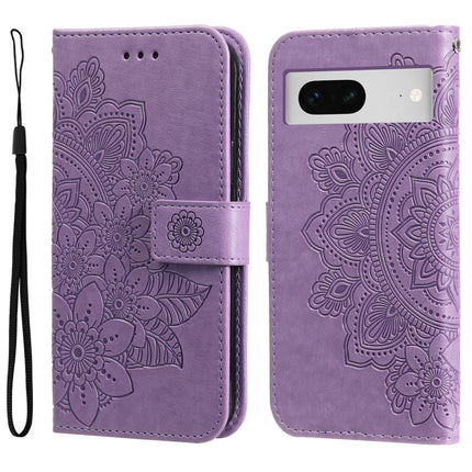 Seven-petal Flowers Embossing Leather Phone Case, For Google Pixel 8, For Google Pixel 7a, For Google Pixel 7 Pro, For Google Pixel  7