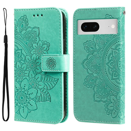 Seven-petal Flowers Embossing Leather Phone Case, For Google Pixel 8, For Google Pixel 7a, For Google Pixel 7 Pro, For Google Pixel  7