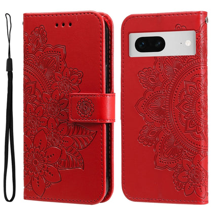 Seven-petal Flowers Embossing Leather Phone Case, For Google Pixel 8, For Google Pixel 7a, For Google Pixel 7 Pro, For Google Pixel  7