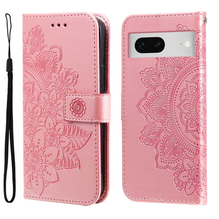 Seven-petal Flowers Embossing Leather Phone Case, For Google Pixel 8, For Google Pixel 7a, For Google Pixel 7 Pro, For Google Pixel  7