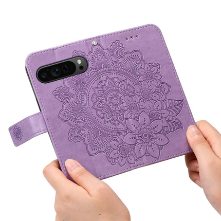 Seven-petal Flowers Embossing Leather Phone Case, For Google Pixel 9 Pro, For Google Pixel 9, For Google Pixel 8a, For Google Pixel 8 Pro