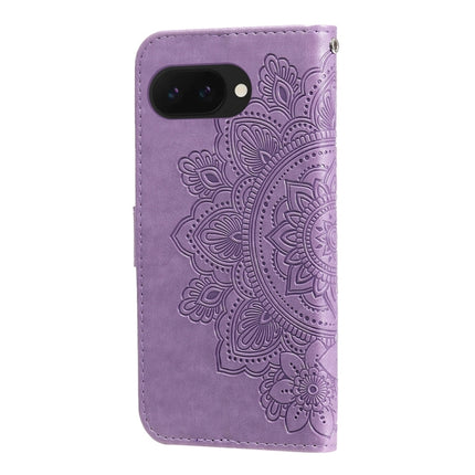 Seven-petal Flowers Embossing Leather Phone Case, For Google Pixel 9 Pro, For Google Pixel 9, For Google Pixel 8a, For Google Pixel 8 Pro