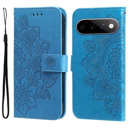 Seven-petal Flowers Embossing Leather Phone Case, For Google Pixel 11 Pro XL, For Google Pixel 11 / Pixel 11 Pro, For Google Pixel 10a, For Google Pixel 9a