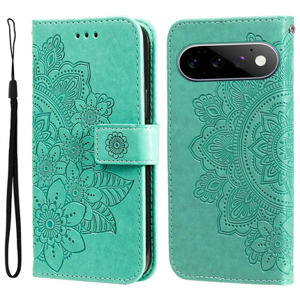 Seven-petal Flowers Embossing Leather Phone Case, For Google Pixel 11 Pro XL, For Google Pixel 11 / Pixel 11 Pro, For Google Pixel 10a, For Google Pixel 9a