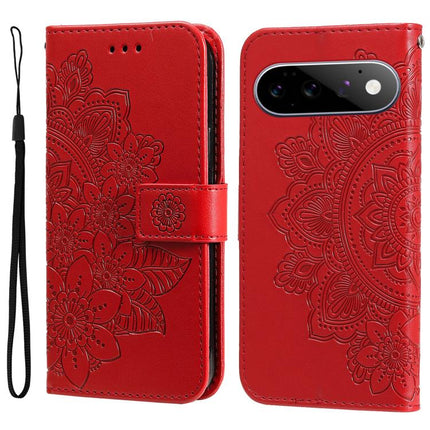 Seven-petal Flowers Embossing Leather Phone Case, For Google Pixel 11 Pro XL, For Google Pixel 11 / Pixel 11 Pro, For Google Pixel 10a, For Google Pixel 9a