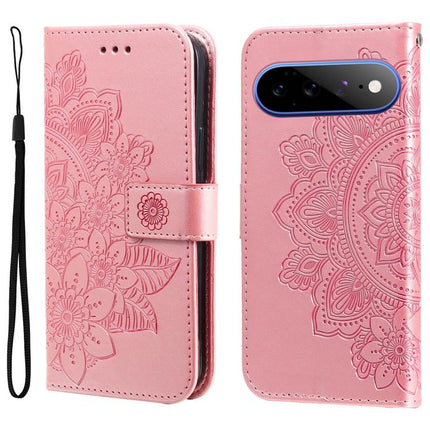 Seven-petal Flowers Embossing Leather Phone Case, For Google Pixel 11 Pro XL, For Google Pixel 11 / Pixel 11 Pro, For Google Pixel 10a, For Google Pixel 9a