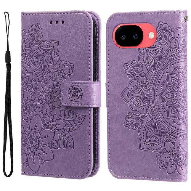 Seven-petal Flowers Embossing Leather Phone Case, For Google Pixel 11 Pro XL, For Google Pixel 11 / Pixel 11 Pro, For Google Pixel 10a, For Google Pixel 9a