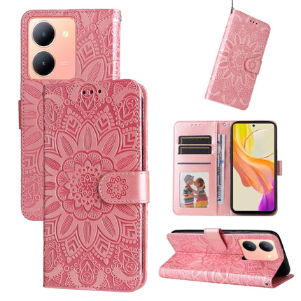 Embossed Sunflower Leather Phone Case, For vivo Y200 / V29e Global, For vivo Y17s, For vivo Y36 4G / 5G Foreign, For vivo Y78 5G Foreign