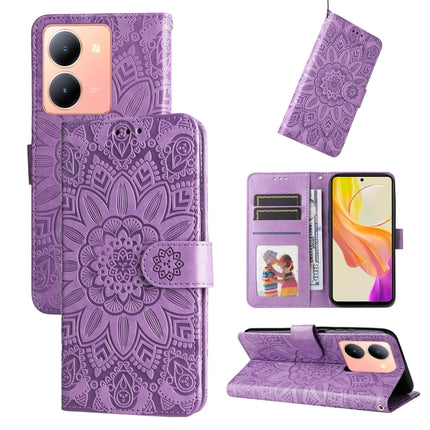Embossed Sunflower Leather Phone Case, For vivo Y200 / V29e Global, For vivo Y17s, For vivo Y36 4G / 5G Foreign, For vivo Y78 5G Foreign