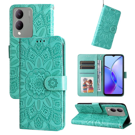 Embossed Sunflower Leather Phone Case, For vivo Y200 / V29e Global, For vivo Y17s, For vivo Y36 4G / 5G Foreign, For vivo Y78 5G Foreign