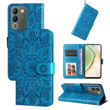 Embossed Sunflower Leather Phone Case, For vivo Y200 / V29e Global, For vivo Y17s, For vivo Y36 4G / 5G Foreign, For vivo Y78 5G Foreign