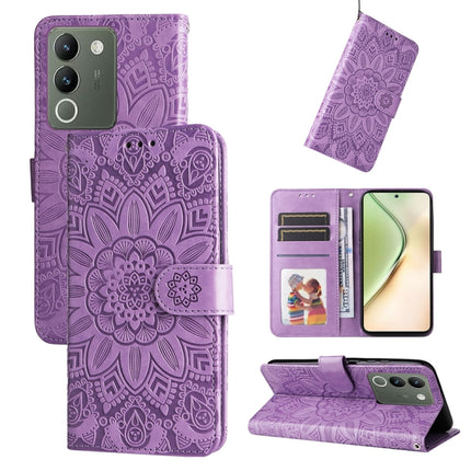 Embossed Sunflower Leather Phone Case, For vivo Y200 / V29e Global, For vivo Y17s, For vivo Y36 4G / 5G Foreign, For vivo Y78 5G Foreign