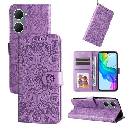 Embossed Sunflower Leather Phone Case, For vivo Y300 Pro, For vivo Y38 5G / T3x 5G Global, For vivo Y100 IDN / Y200e 5G Global, For vivo Y03 4G