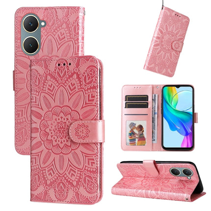 Embossed Sunflower Leather Phone Case, For vivo Y300 Pro, For vivo Y38 5G / T3x 5G Global, For vivo Y100 IDN / Y200e 5G Global, For vivo Y03 4G