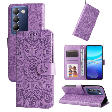 Embossed Sunflower Leather Phone Case, For vivo Y300 Pro, For vivo Y38 5G / T3x 5G Global, For vivo Y100 IDN / Y200e 5G Global, For vivo Y03 4G