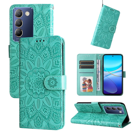 Embossed Sunflower Leather Phone Case, For vivo Y300 Pro, For vivo Y38 5G / T3x 5G Global, For vivo Y100 IDN / Y200e 5G Global, For vivo Y03 4G