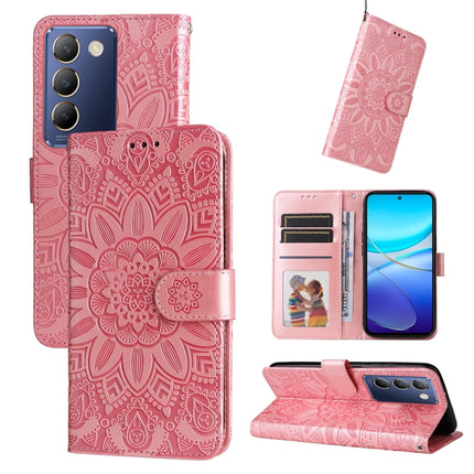 Embossed Sunflower Leather Phone Case, For vivo Y300 Pro, For vivo Y38 5G / T3x 5G Global, For vivo Y100 IDN / Y200e 5G Global, For vivo Y03 4G