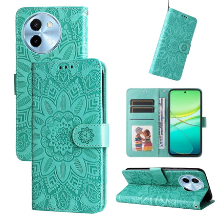 Embossed Sunflower Leather Phone Case, For vivo Y300 Pro, For vivo Y38 5G / T3x 5G Global, For vivo Y100 IDN / Y200e 5G Global, For vivo Y03 4G