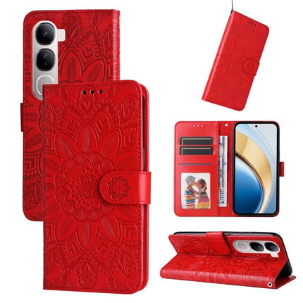 Embossed Sunflower Leather Phone Case, For vivo X200, For vivo X200 Pro mini, For vivo X200 Pro, For vivo V40 Lite 4G / 5G IDN