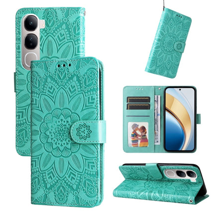 Embossed Sunflower Leather Phone Case, For vivo X200, For vivo X200 Pro mini, For vivo X200 Pro, For vivo V40 Lite 4G / 5G IDN