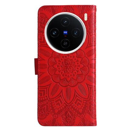 Embossed Sunflower Leather Phone Case, For vivo X200, For vivo X200 Pro mini, For vivo X200 Pro, For vivo V40 Lite 4G / 5G IDN