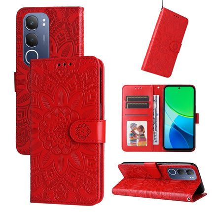 Embossed Sunflower Leather Phone Case, For vivo V50, For vivo S20, For vivo S20 Pro, For vivo Y19s