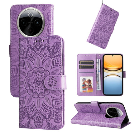 Embossed Sunflower Leather Phone Case, For vivo Y300 Pro, For vivo Y38 5G / T3x 5G Global, For vivo Y100 IDN / Y200e 5G Global, For vivo Y03 4G