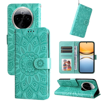 Embossed Sunflower Leather Phone Case, For vivo Y300 Pro, For vivo Y38 5G / T3x 5G Global, For vivo Y100 IDN / Y200e 5G Global, For vivo Y03 4G